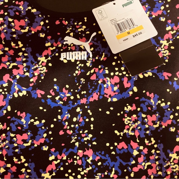 Puma Black T-Shirt with Colorful Abstract Design - Picture 1 of 2